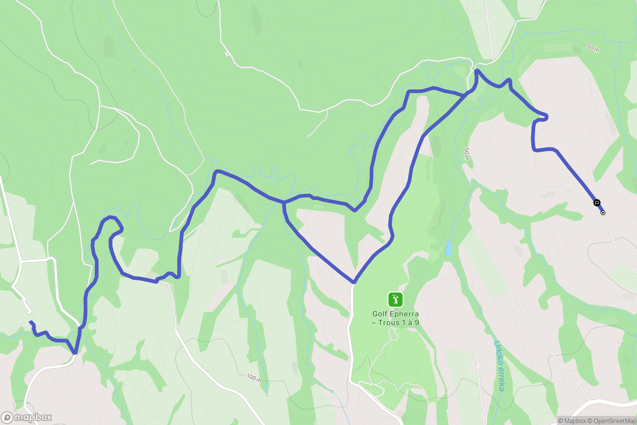 Espelette : carte du parcours de randonnée - France