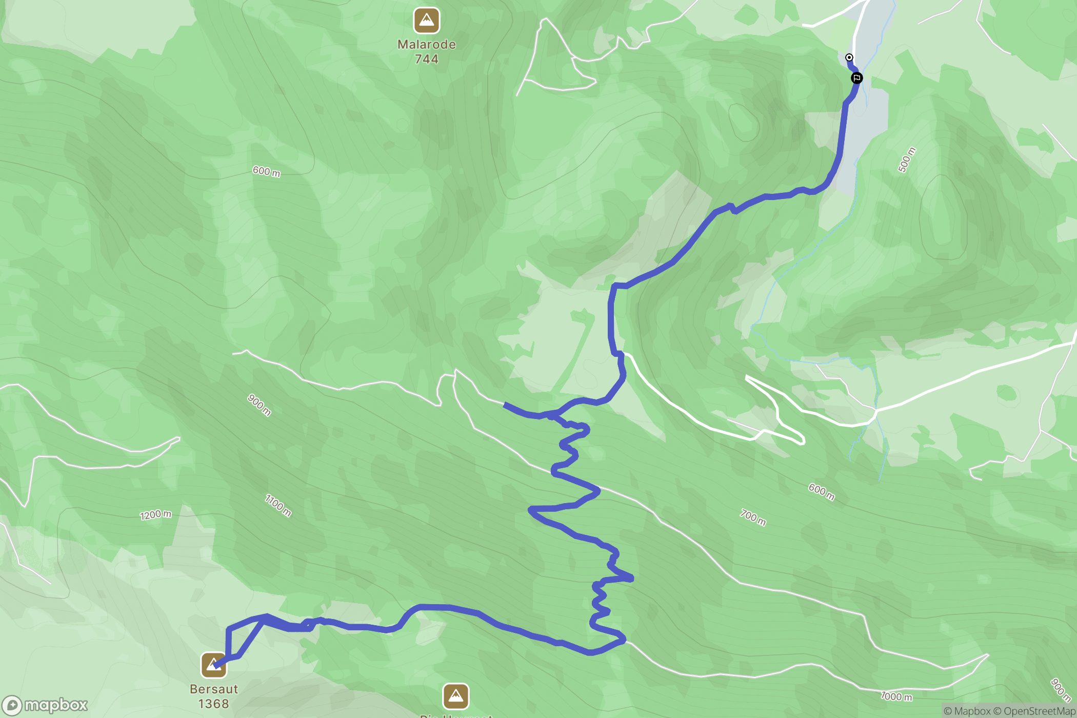 Arudy : carte du parcours de randonnée - France