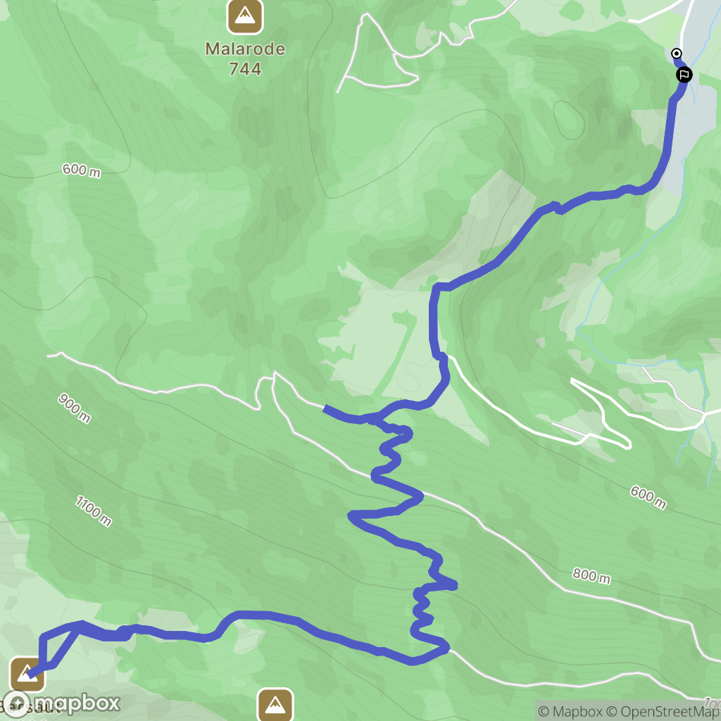 Arudy : carte du parcours de randonnée - France