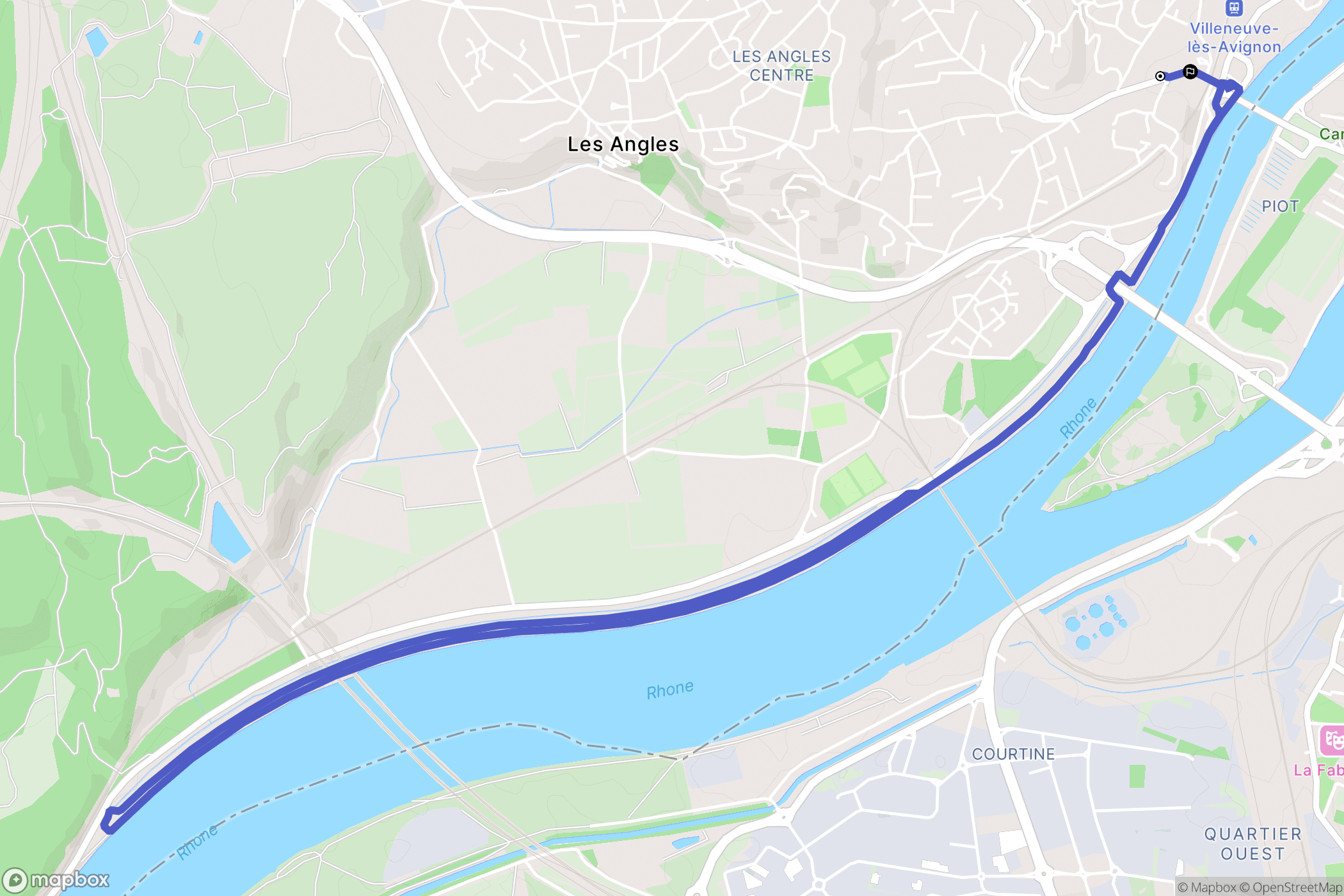 Villeneuve-lès-Avignon : carte du parcours de randonnée - France