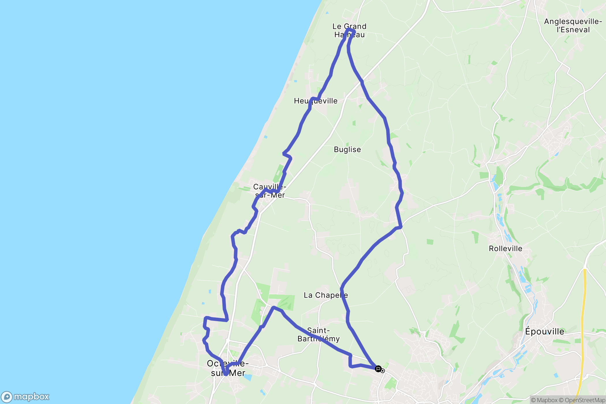 Montivilliers : carte du parcours de randonnée - France