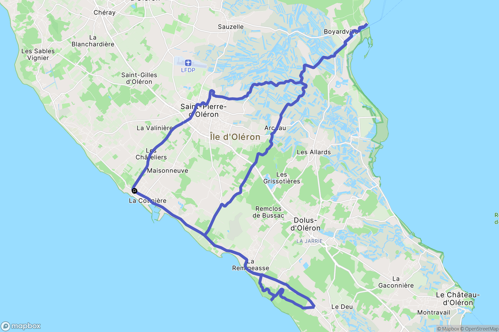 Saint-Pierre-d'Oléron : carte du parcours de randonnée - France