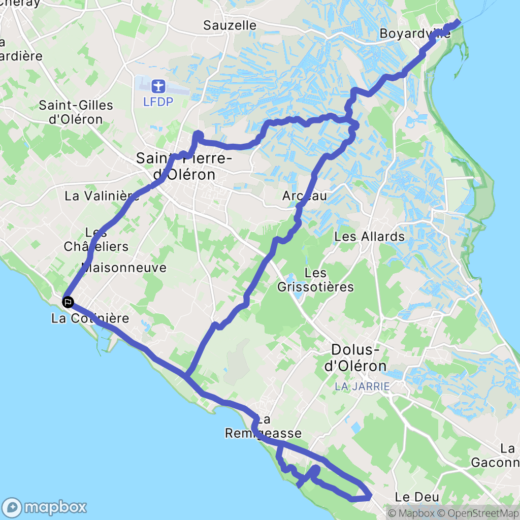 Saint-Pierre-d'Oléron : carte du parcours de randonnée - France