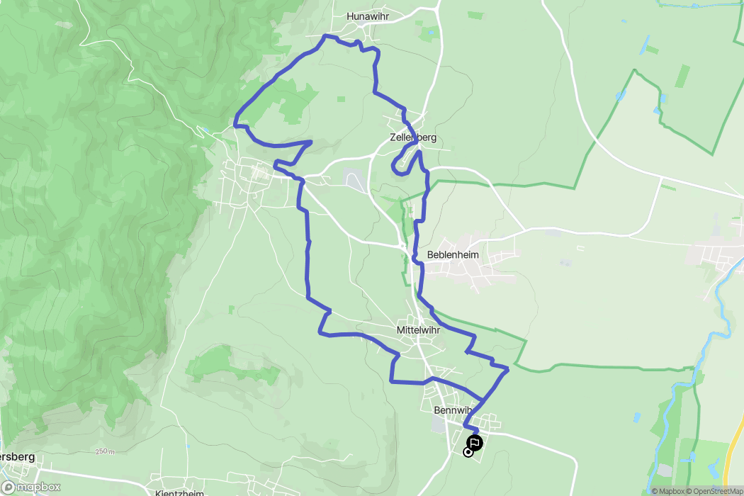 Bennwihr : carte du parcours de randonnée - France