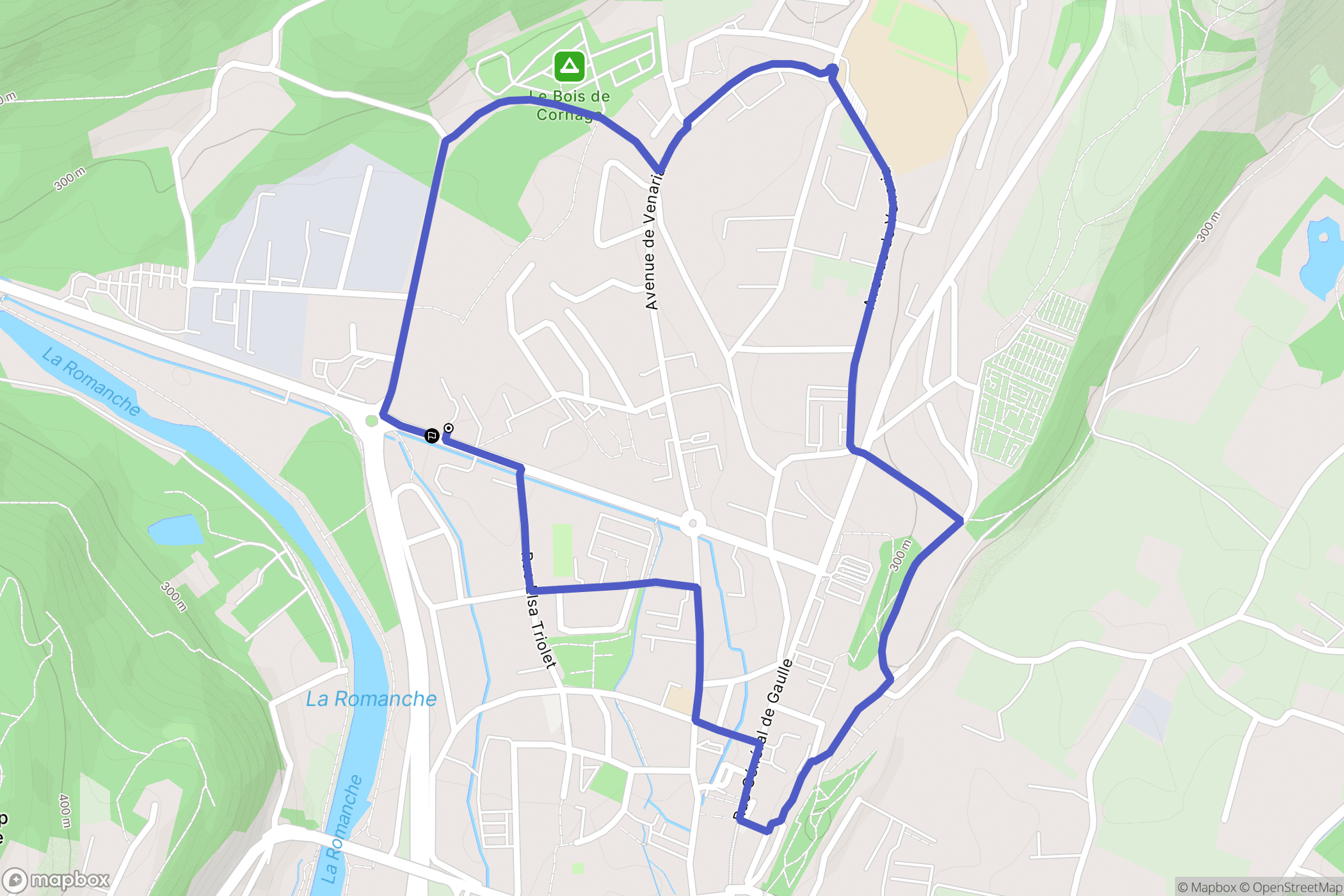 Vizille : carte du parcours de randonnée - France
