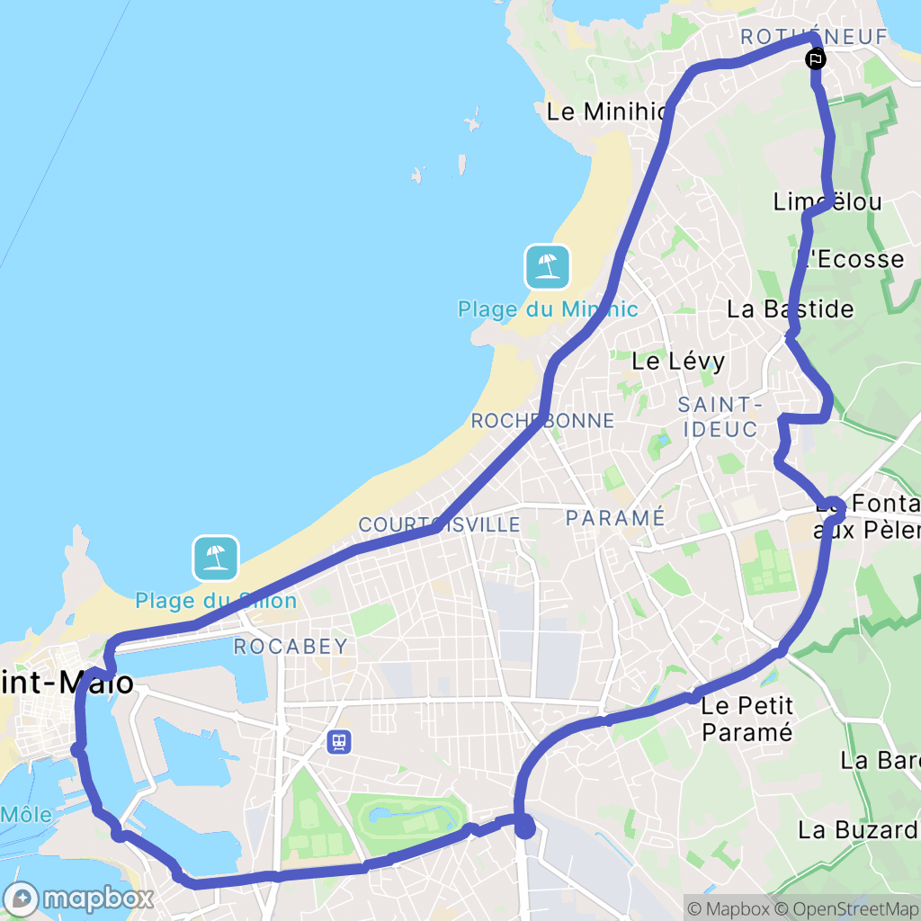 Saint-Malo : carte du parcours de randonnée - France