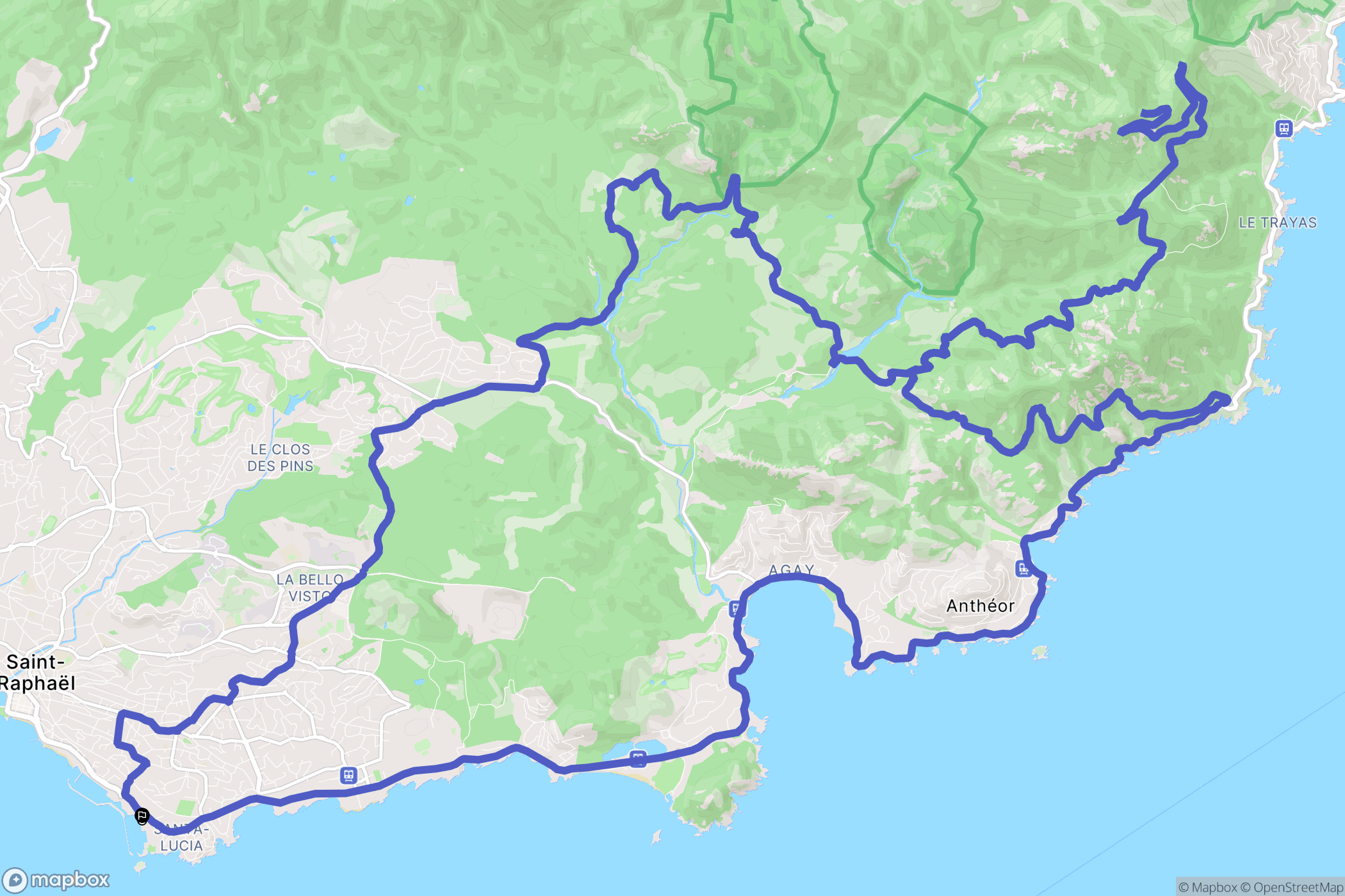 Saint-Raphaël : carte du parcours de randonnée - France