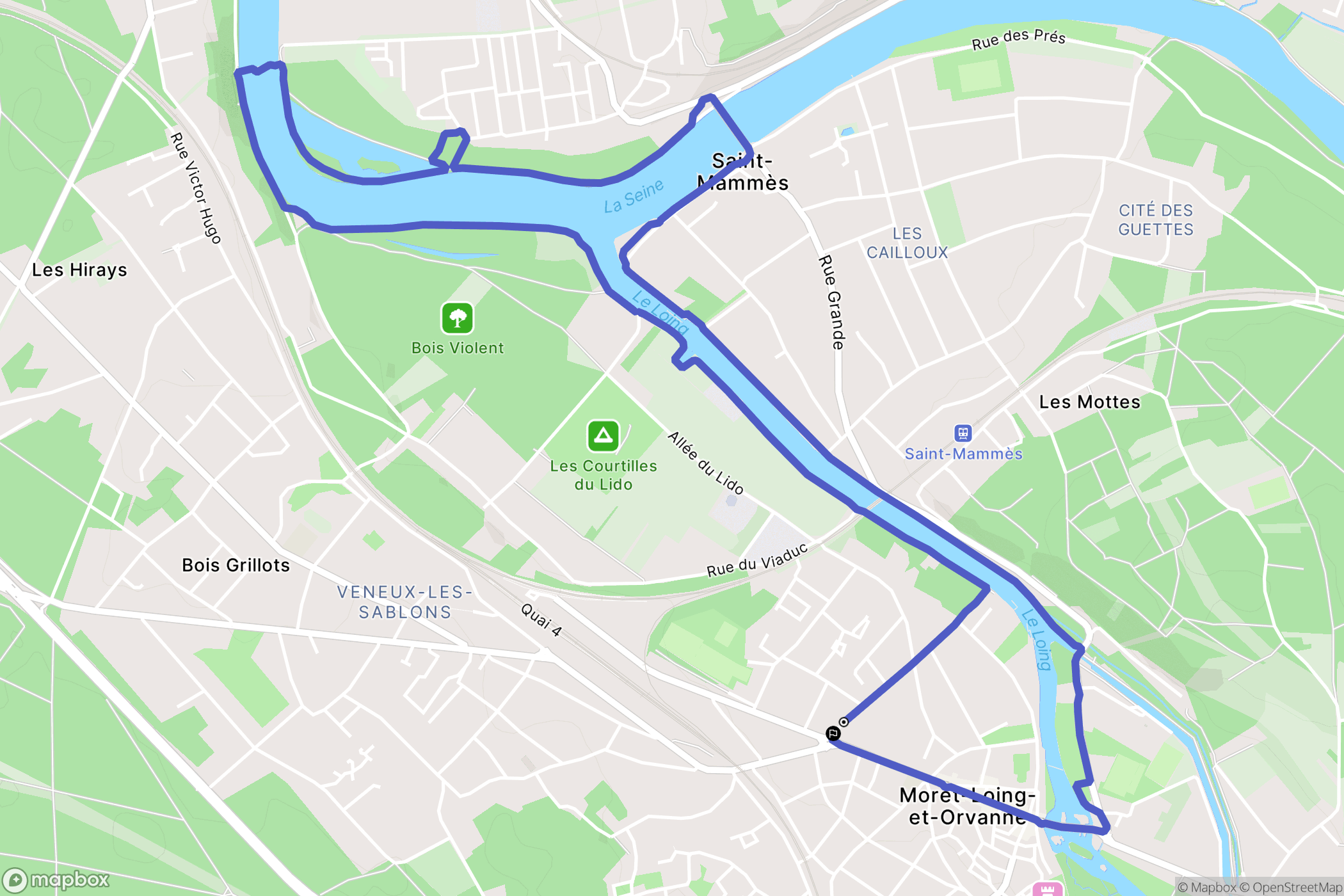 Moret-Loing-et-Orvanne : carte du parcours de randonnée - France
