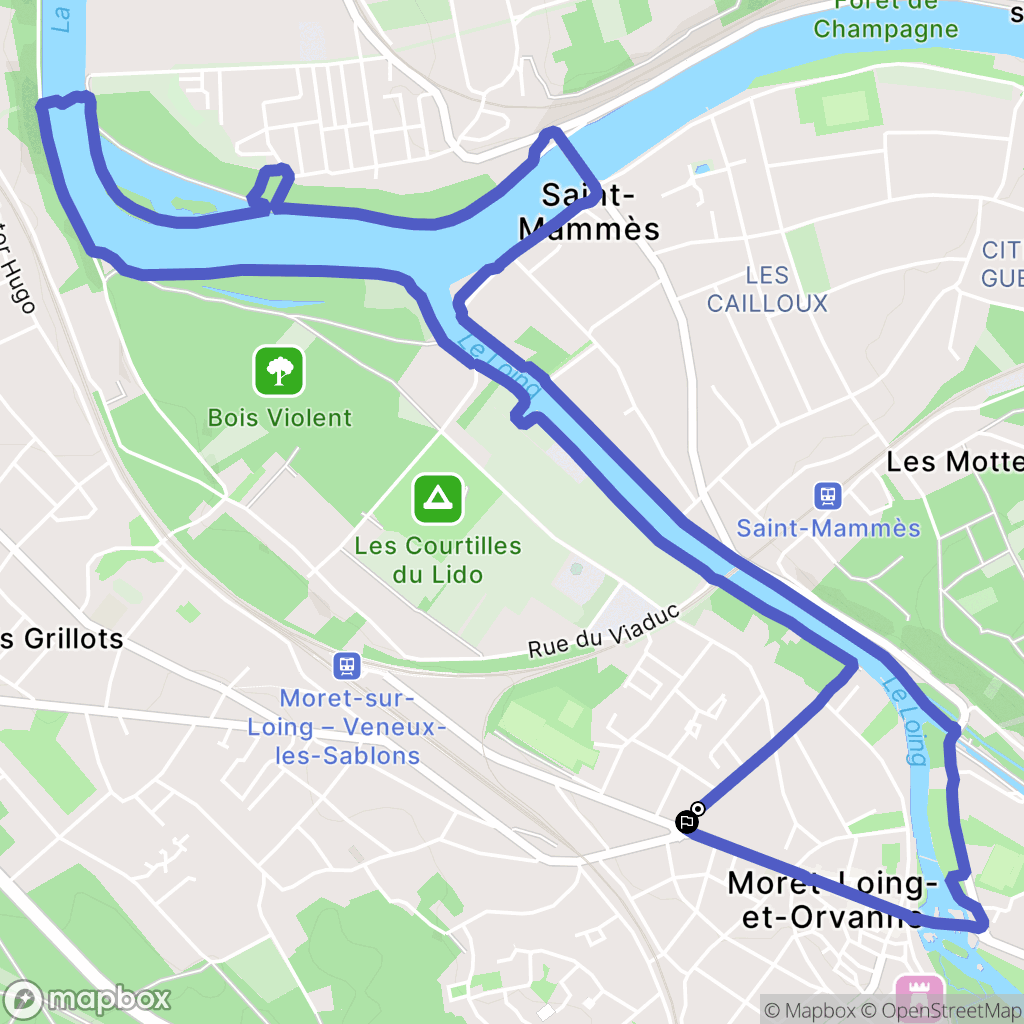 Moret-Loing-et-Orvanne : carte du parcours de randonnée - France