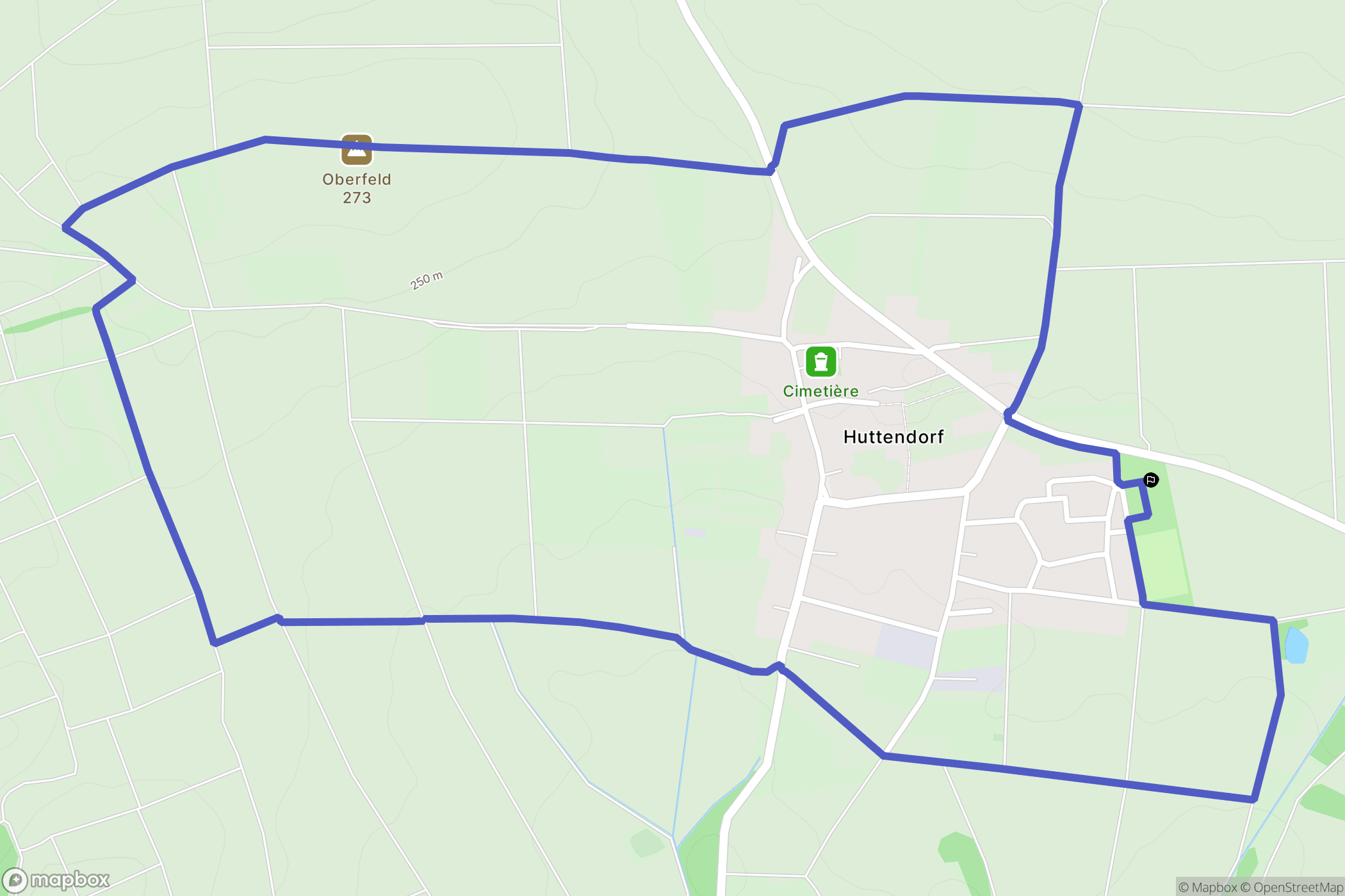 Huttendorf : carte du parcours de randonnée - France
