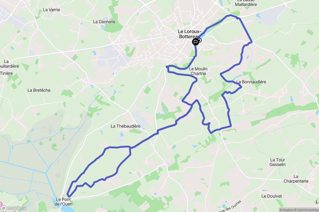 Le Loroux-Bottereau : carte du parcours de randonnée - France