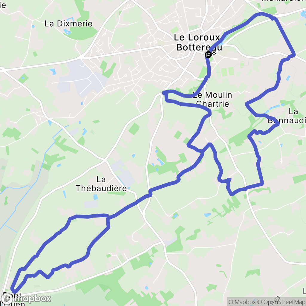Le Loroux-Bottereau : carte du parcours de randonnée - France