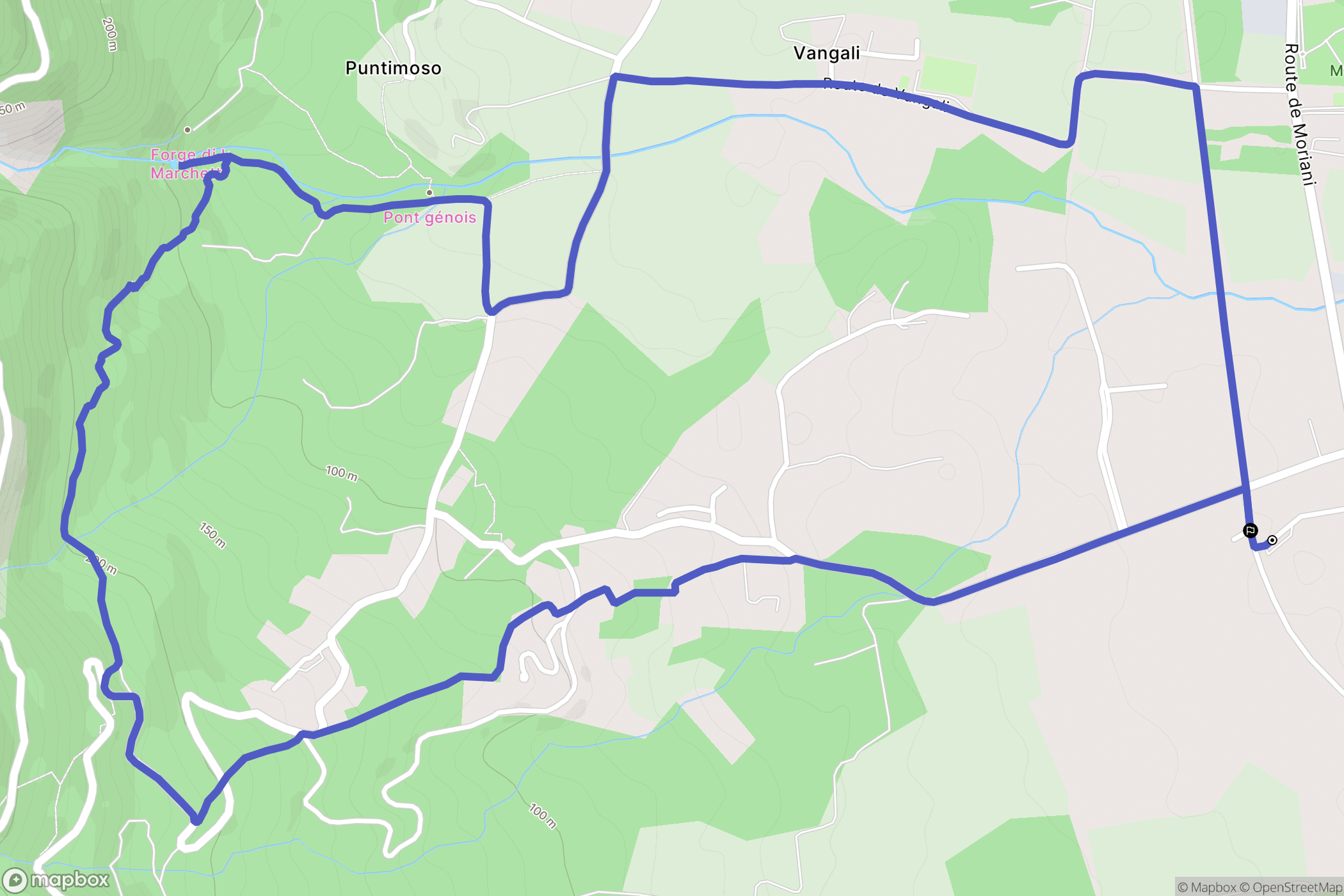 Santa-Maria-Poggio : carte du parcours de randonnée - France