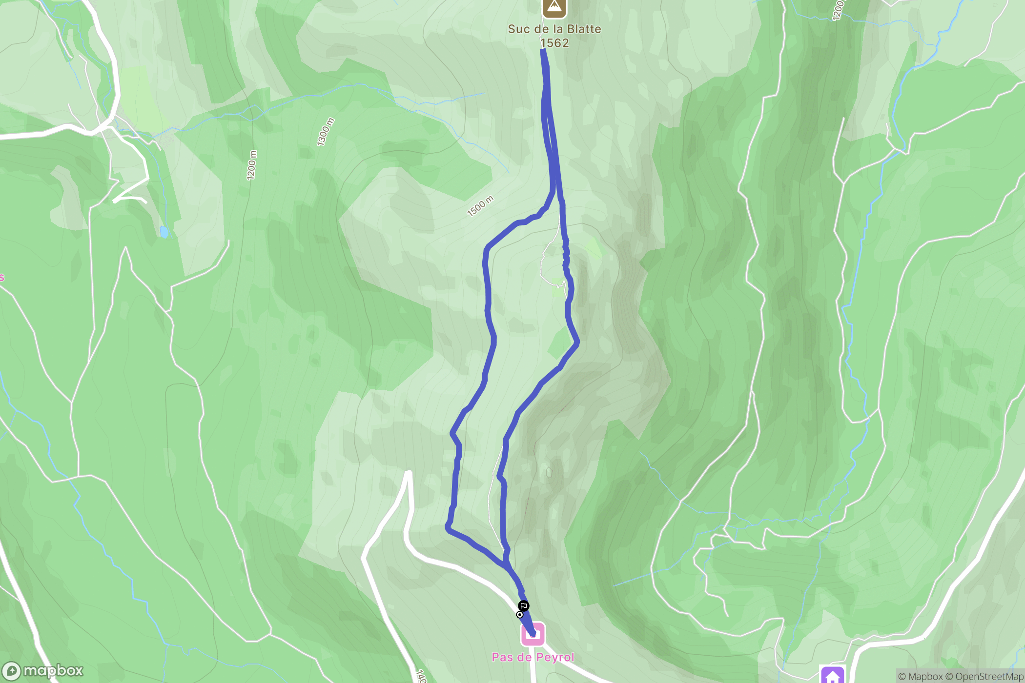 Le Claux : carte du parcours de randonnée - France