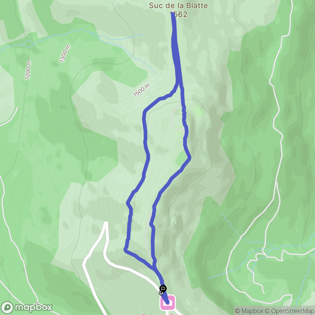 Le Claux : carte du parcours de randonnée - France