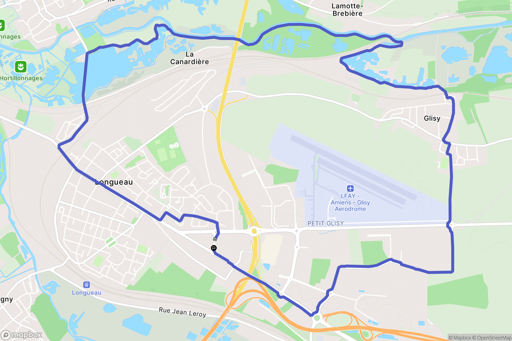 Longueau : carte du parcours de randonnée - France
