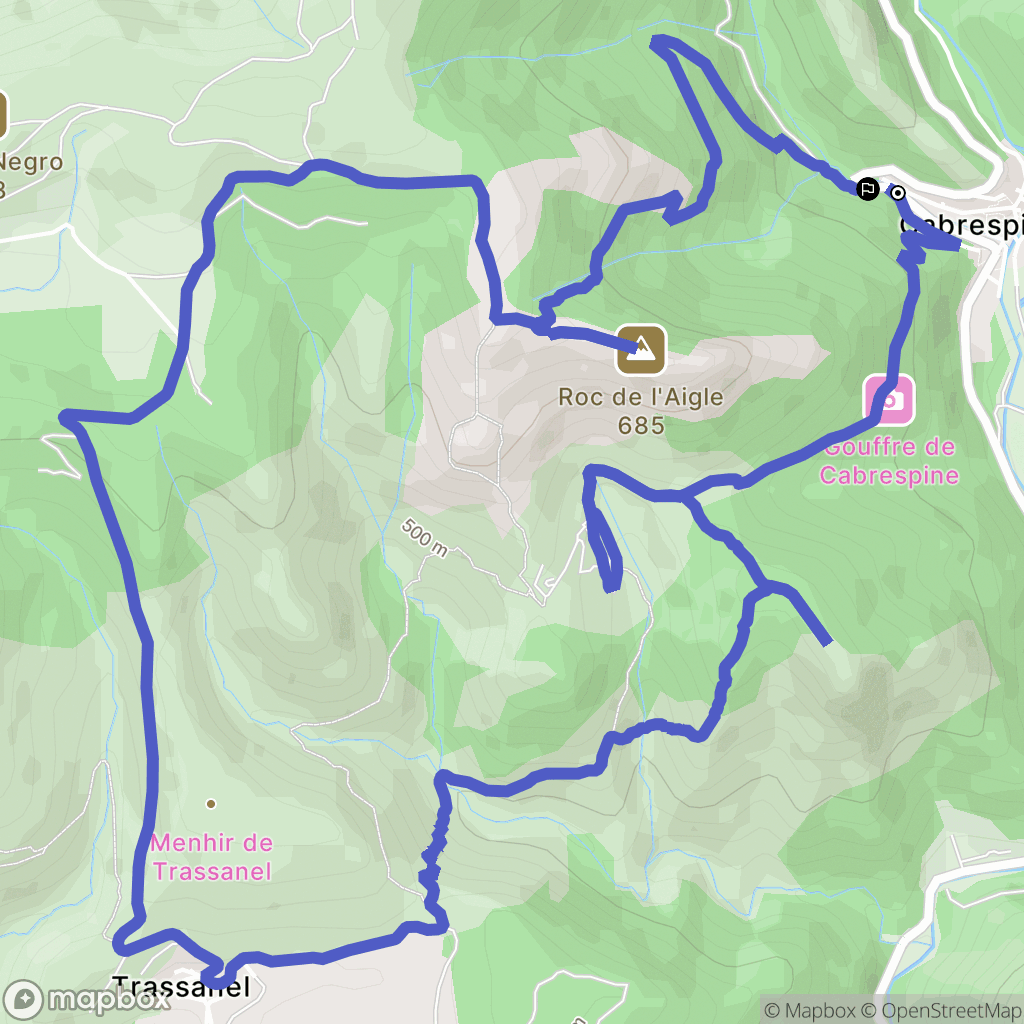 Cabrespine : carte du parcours de randonnée - France