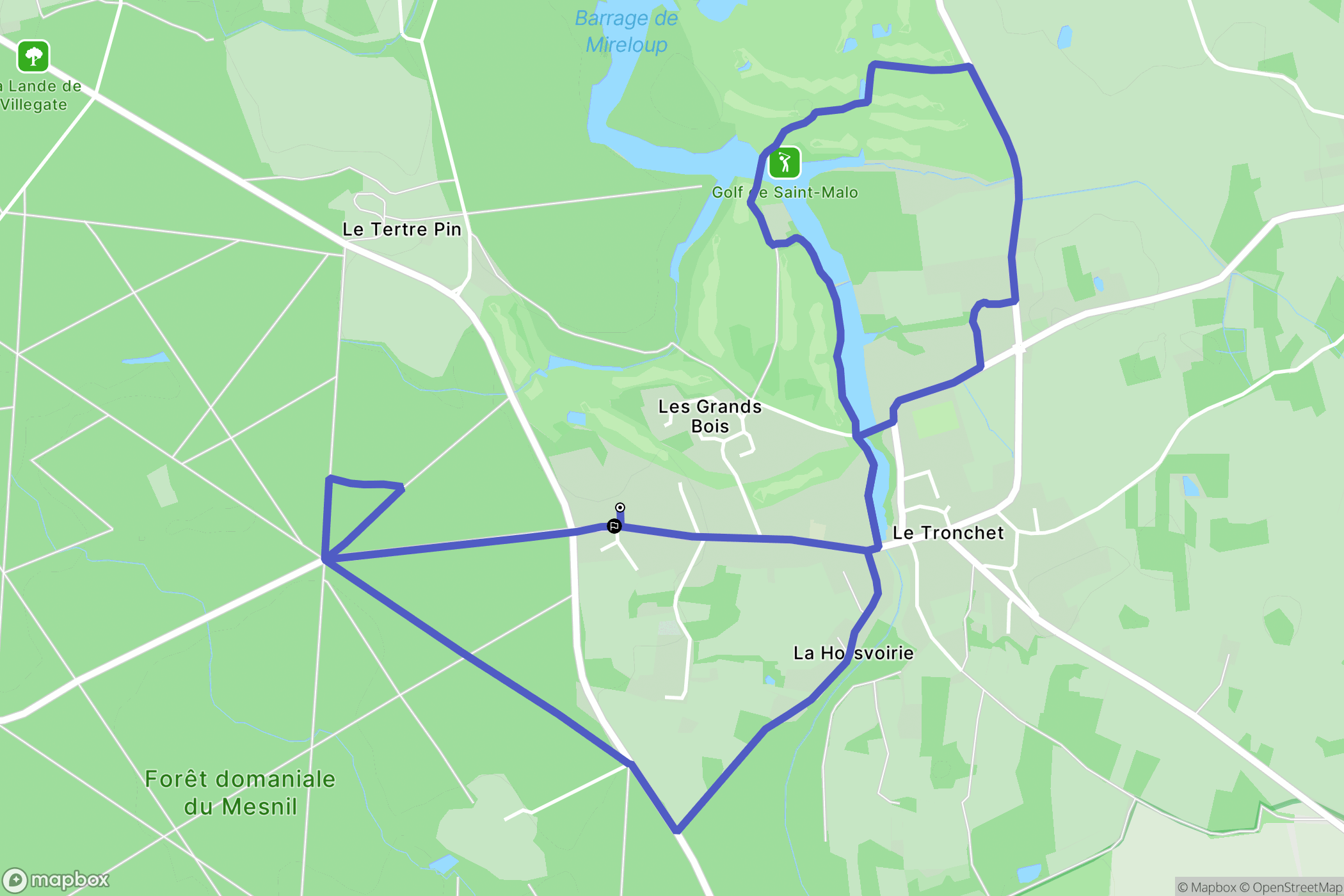 Le Tronchet : carte du parcours de randonnée - France