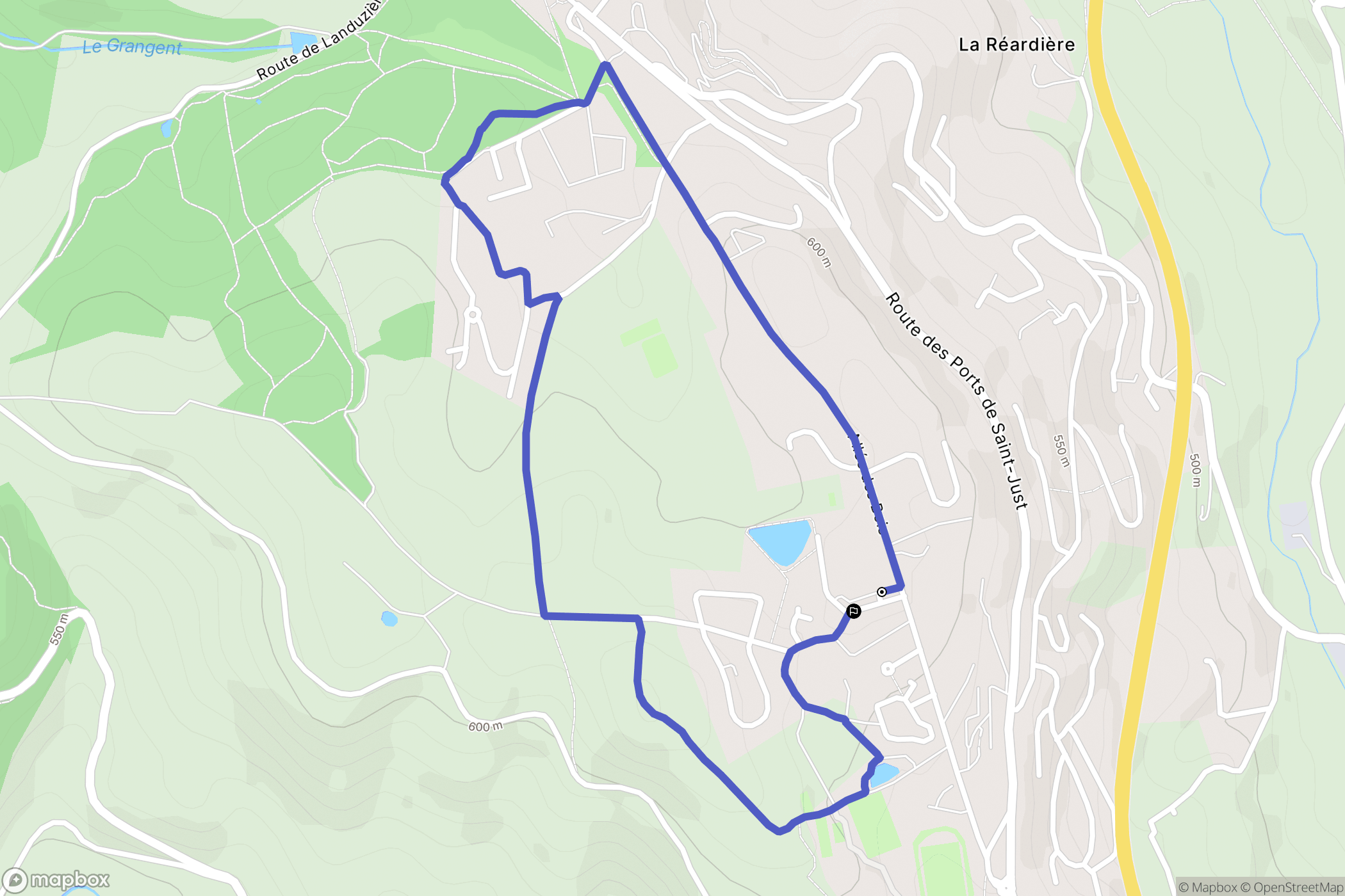 Saint-Genest-Lerpt : carte du parcours de randonnée - France