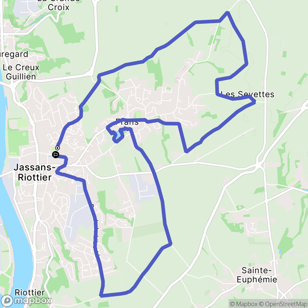 Jassans-Riottier : carte du parcours de randonnée - France
