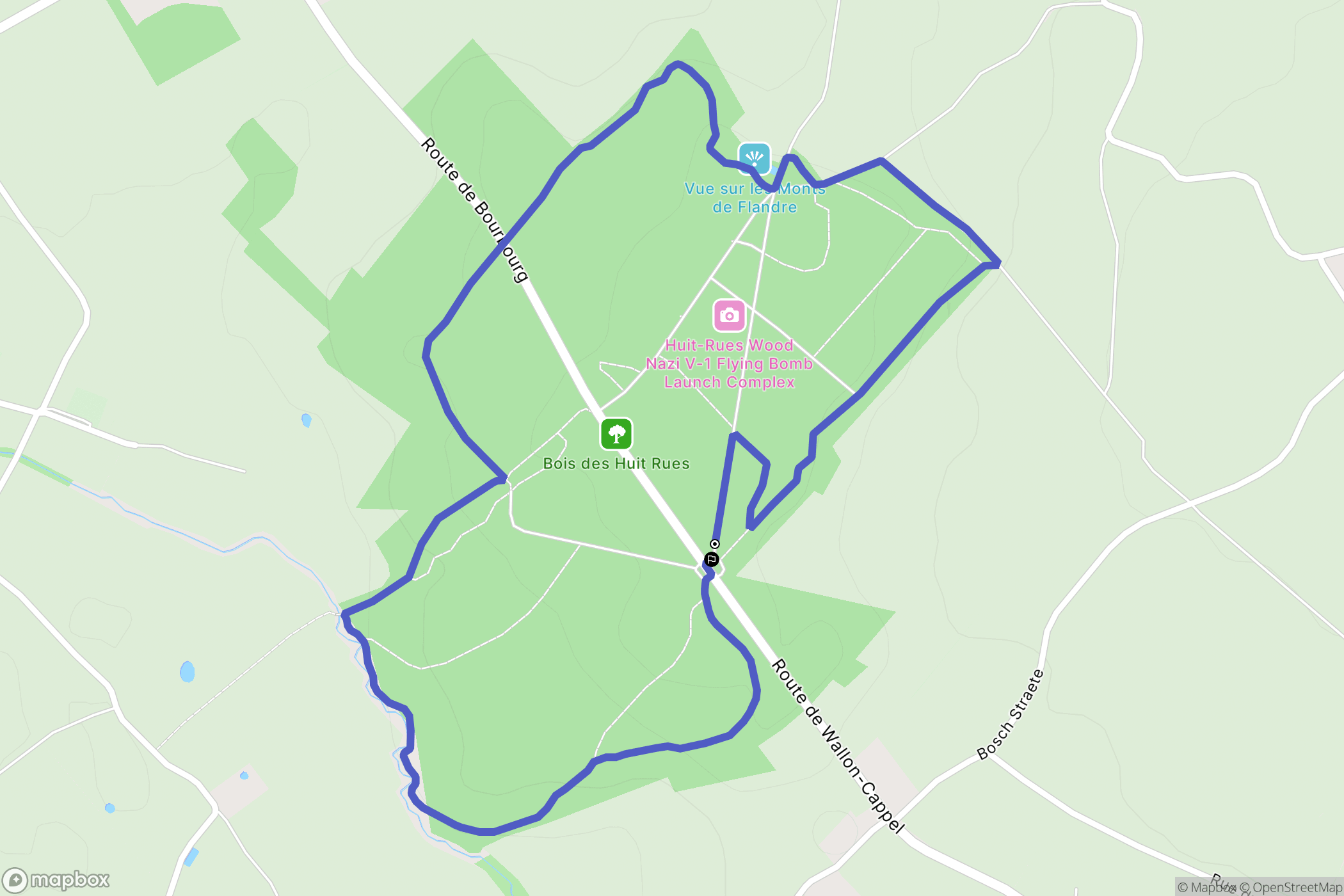 Morbecque : carte du parcours de randonnée - France