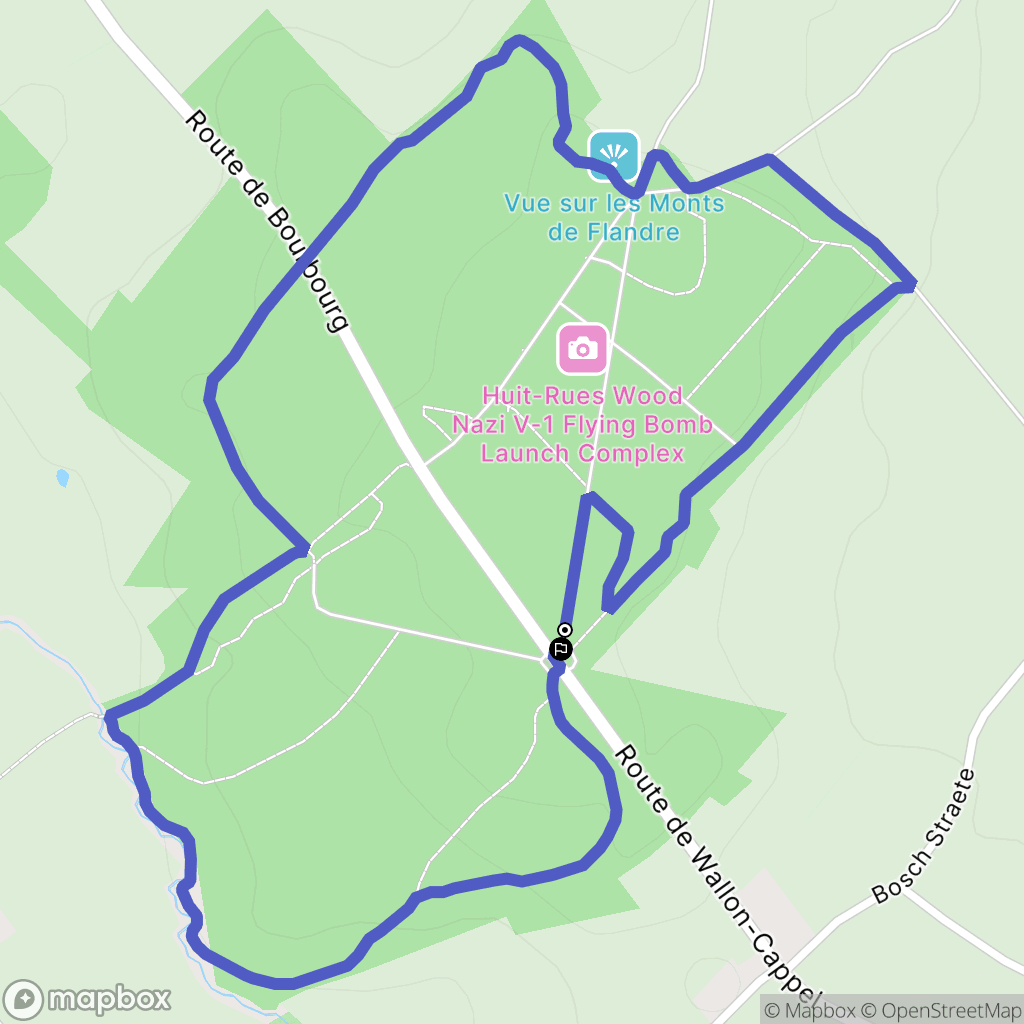 Morbecque : carte du parcours de randonnée - France