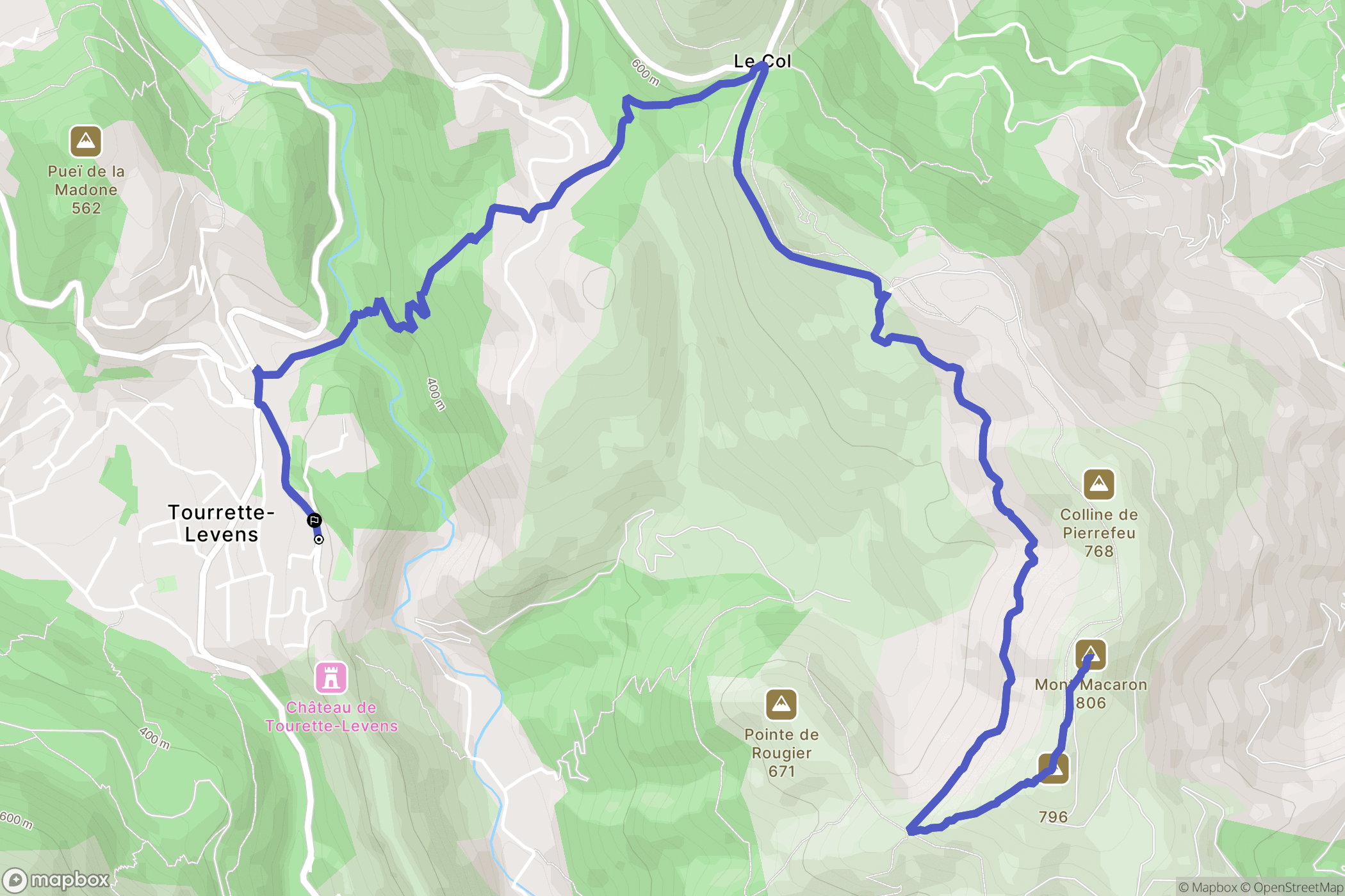 Tourrette-Levens : carte du parcours de randonnée - France