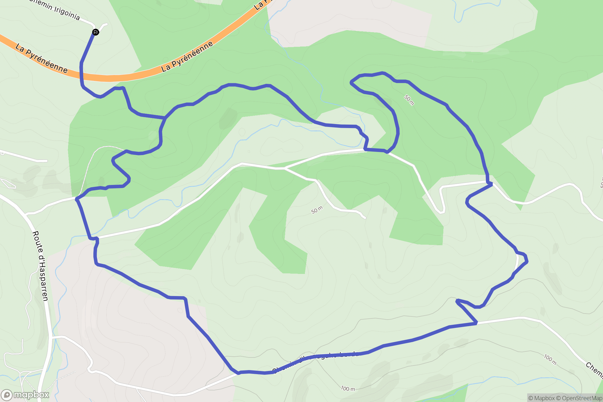 Briscous : carte du parcours de randonnée - France