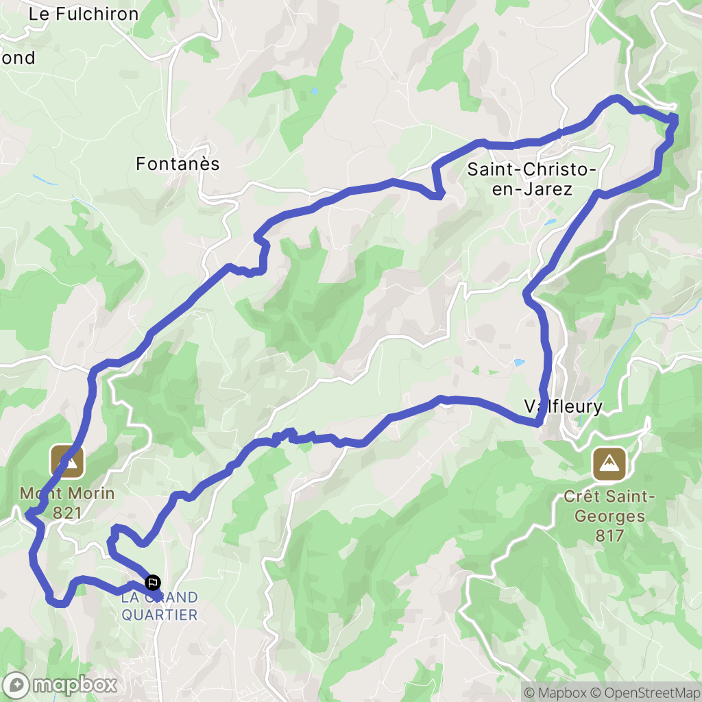 Sorbiers : carte du parcours de randonnée - France