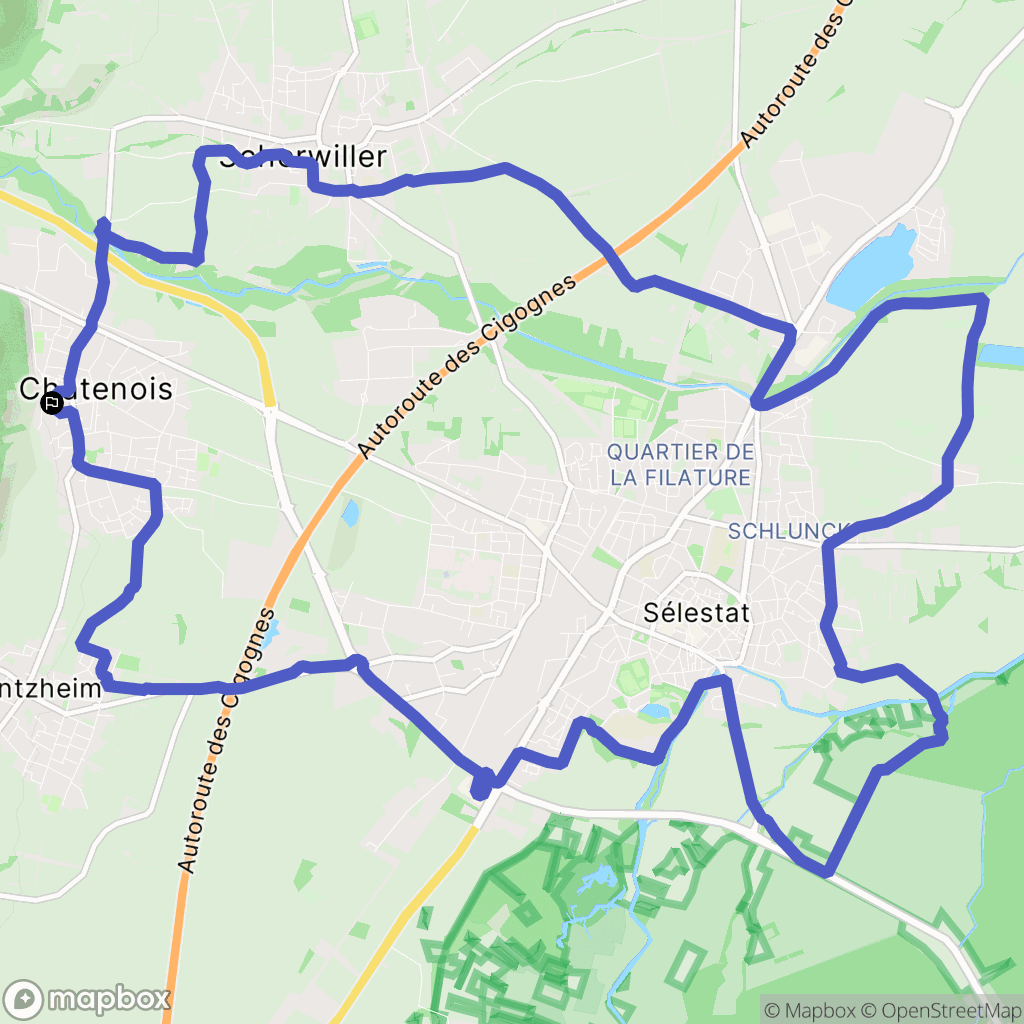 Châtenois : carte du parcours de randonnée - France