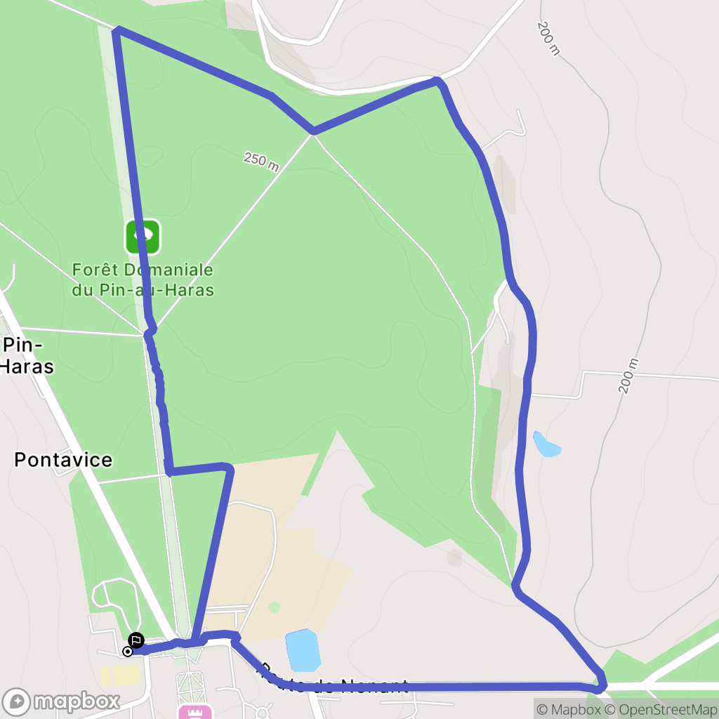 Le Pin-au-Haras : carte du parcours de randonnée - France