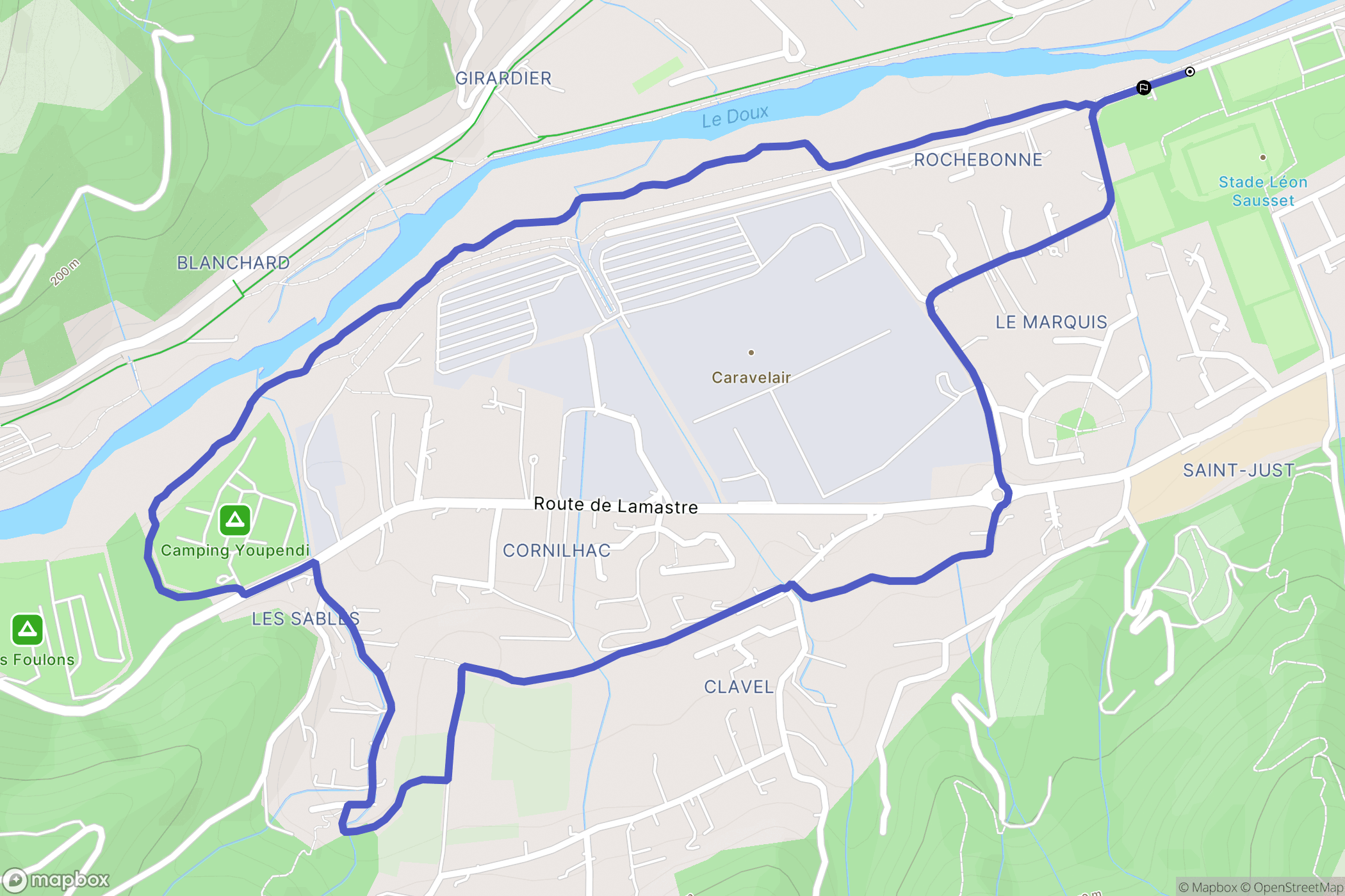 Tournon-sur-Rhône : carte du parcours de randonnée - France