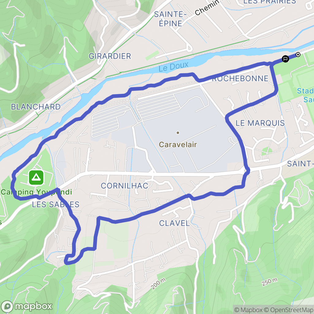 Tournon-sur-Rhône : carte du parcours de randonnée - France