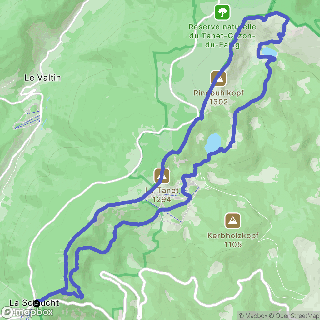 Le Valtin : carte du parcours de randonnée - France