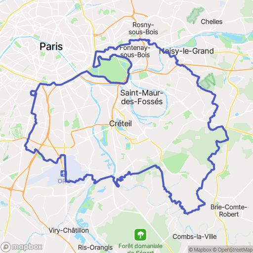 Carte de la zone de délimitation de val-de-marne