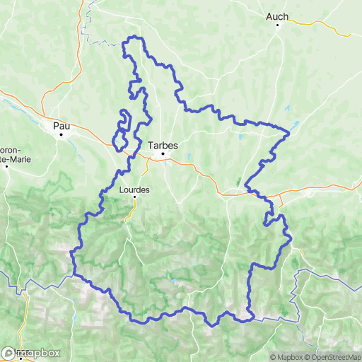 Carte de la zone de délimitation de hautes-pyrenees