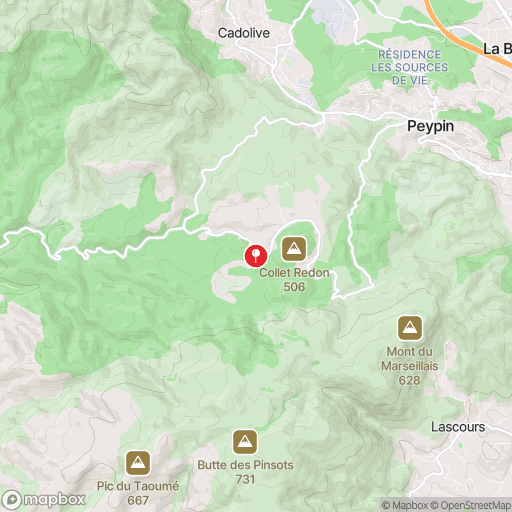 Carte de la zone de délimitation de randonnee-parc-de-pichauris-allauch
