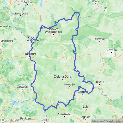Mapa wyznaczonego obszaru lubusz