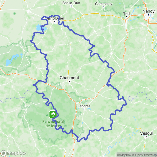 Carte de la zone de délimitation de haute-marne