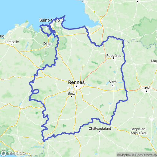 Carte de la zone de délimitation de ille-et-vilaine