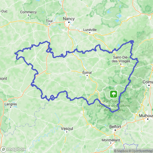 Carte de la zone de délimitation de randonnee-raquettes-vosges