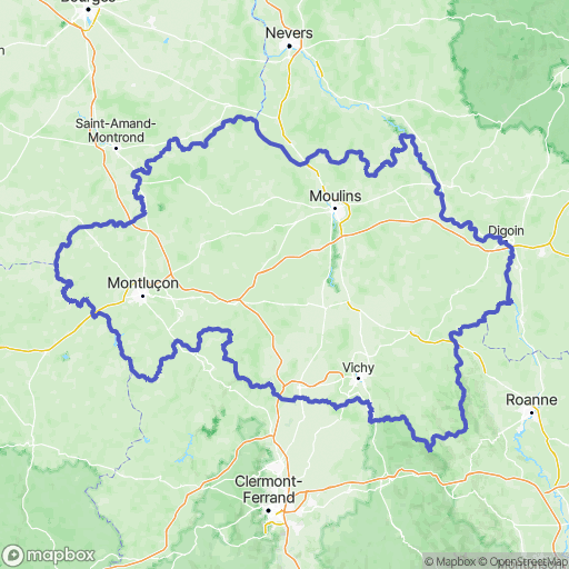 Carte de la zone de délimitation de allier