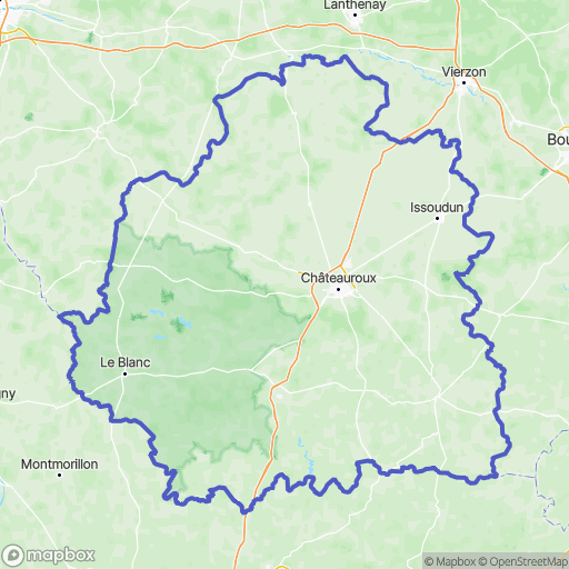 Carte de la zone de délimitation de indre