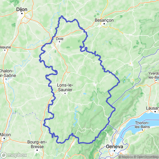 Carte de la zone de délimitation de jura