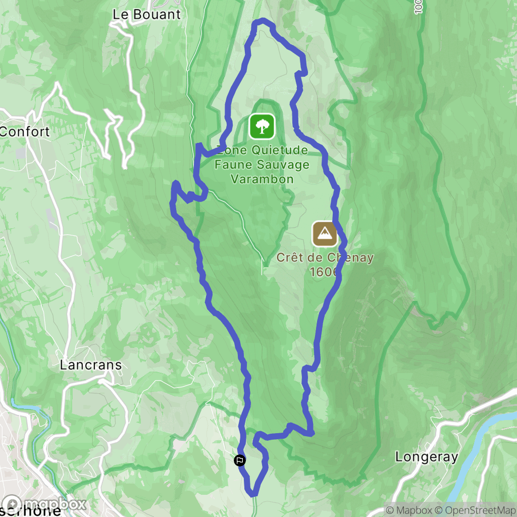 Valserhône : carte du parcours de randonnée - France