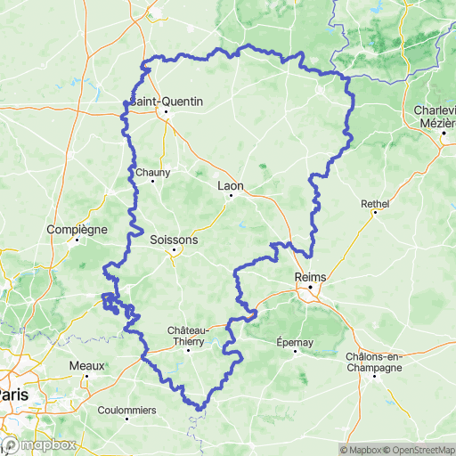Carte de la zone de délimitation de aisne