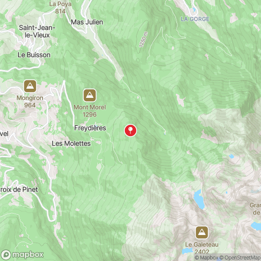 Carte de la zone de délimitation de randonnee-lac-du-crozet-isere