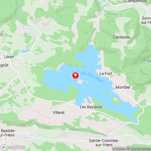 Carte de la zone de délimitation de randonnee-lac-de-montbel-ariege