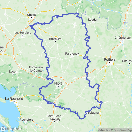 Carte de la zone de délimitation de deux-sevres