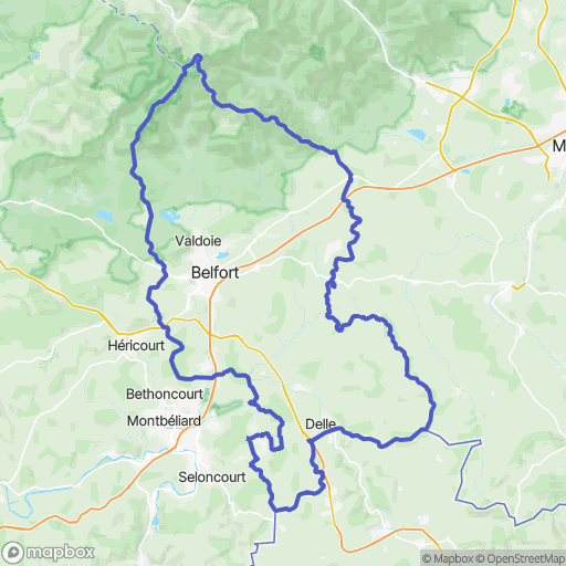 Carte de la zone de délimitation de territoire-de-belfort